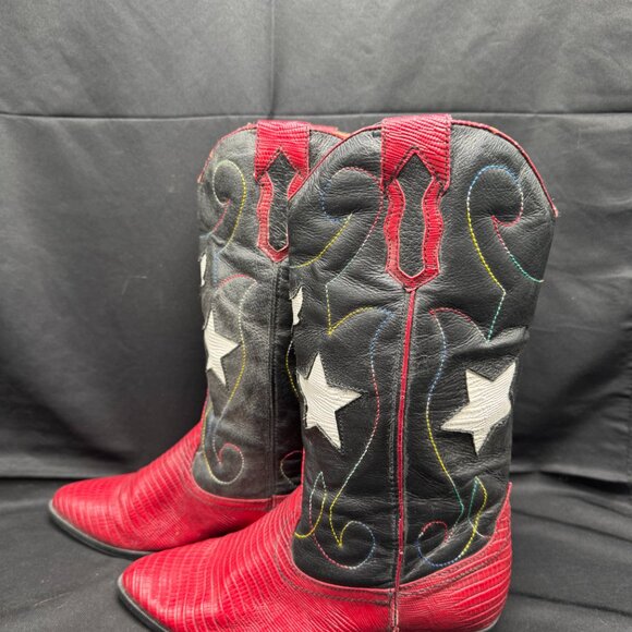 Vintage The Leather Collection Longhorn Western Cowgirl Boots Size 6.5 - Picture 3 of 9